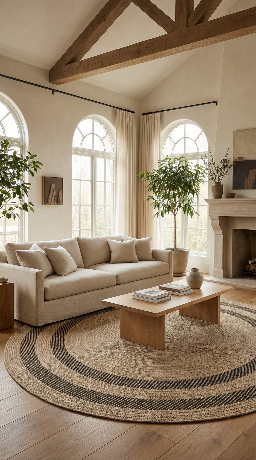 Zev Keten: Yuvarlak Yemek Masası Altına Kusursuz Uyum Sağlayan Halı