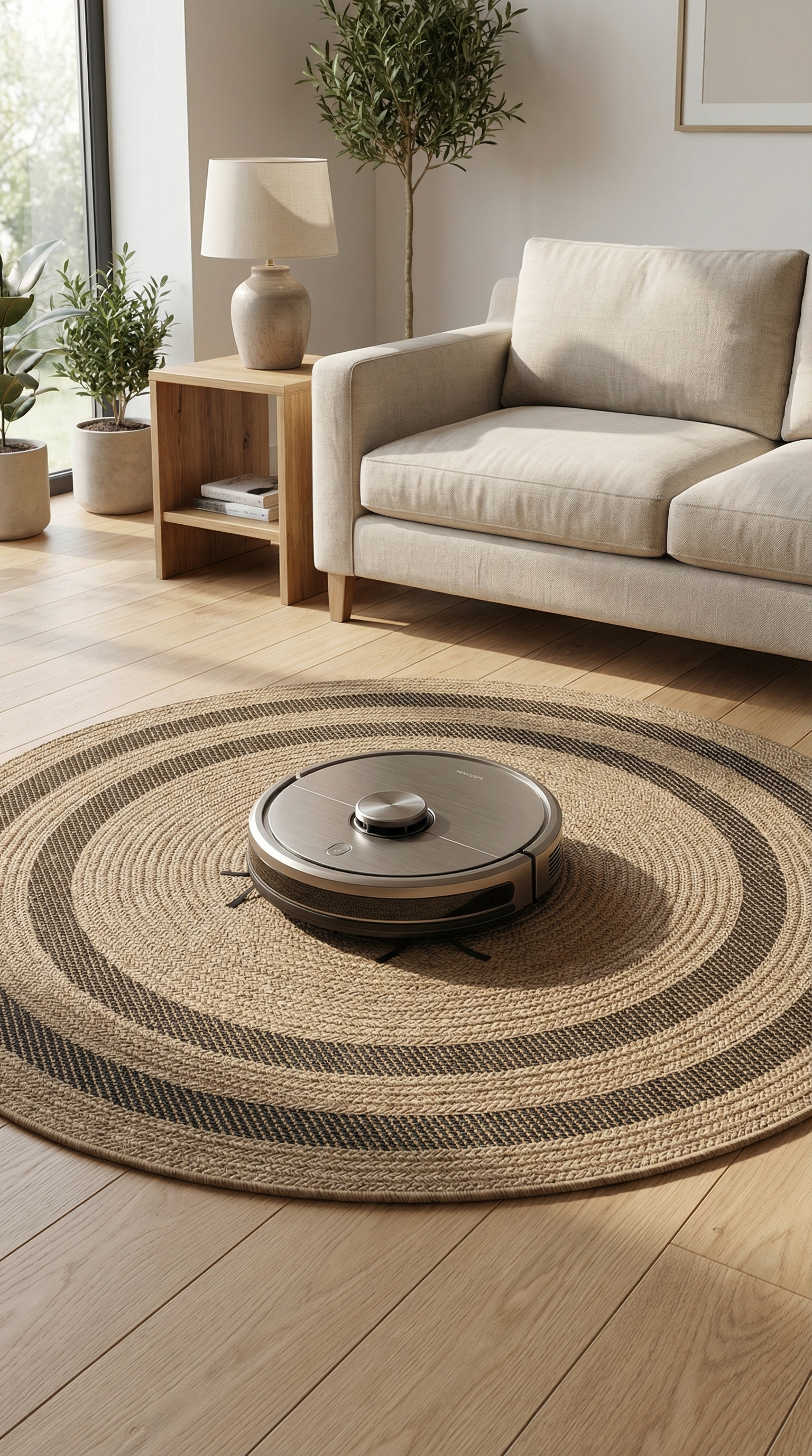 Zev Keten: Yuvarlak Yemek Masası Altına Kusursuz Uyum Sağlayan Halı