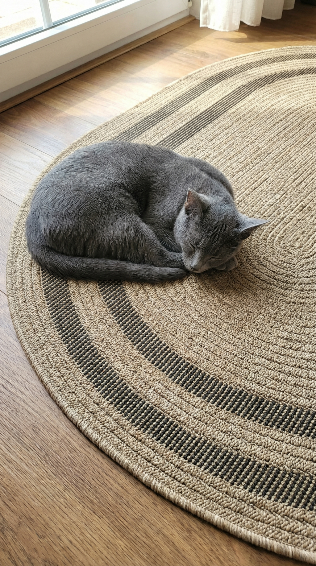 Zev Keten: Dökülme Yapmayan Oval Kesim Hasır Tarzı Salon Halısı