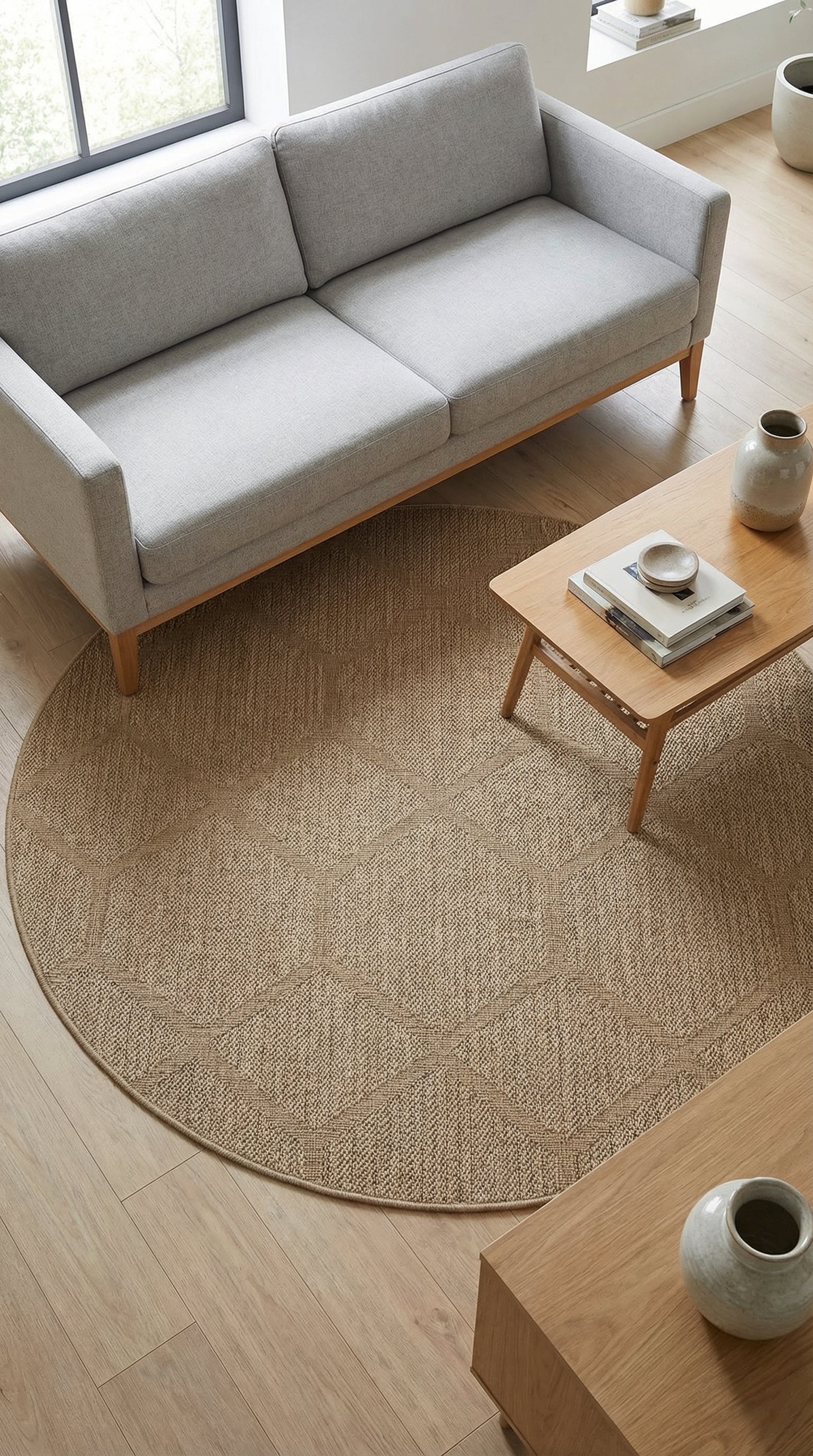 Zev Keten: Mekanın Merkezini Belirleyen Yuvarlak Özel Kesim Halı Özel Ölçü ✂