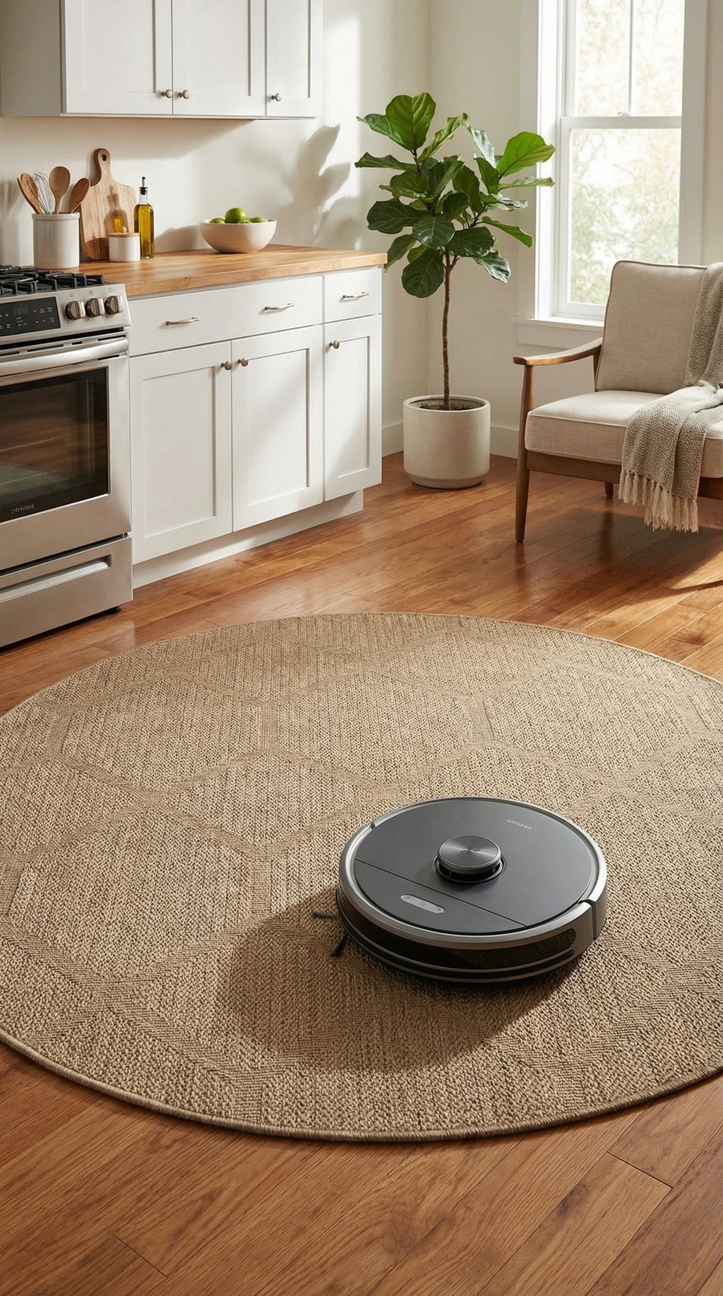 Zev Keten: Mekanın Merkezini Belirleyen Yuvarlak Özel Kesim Halı Özel Ölçü ✂