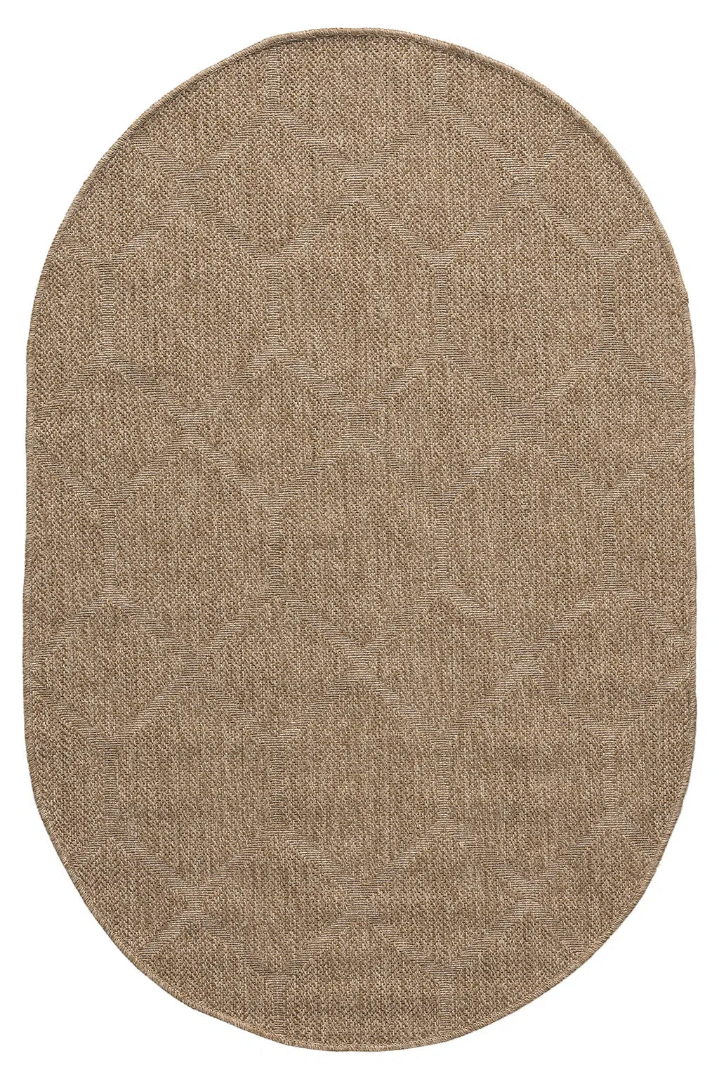Zev Keten Oval: Köşesiz Zarafet Sunan Özel Kesim Jüt Görünümlü Halı Özel Ölçü ✂