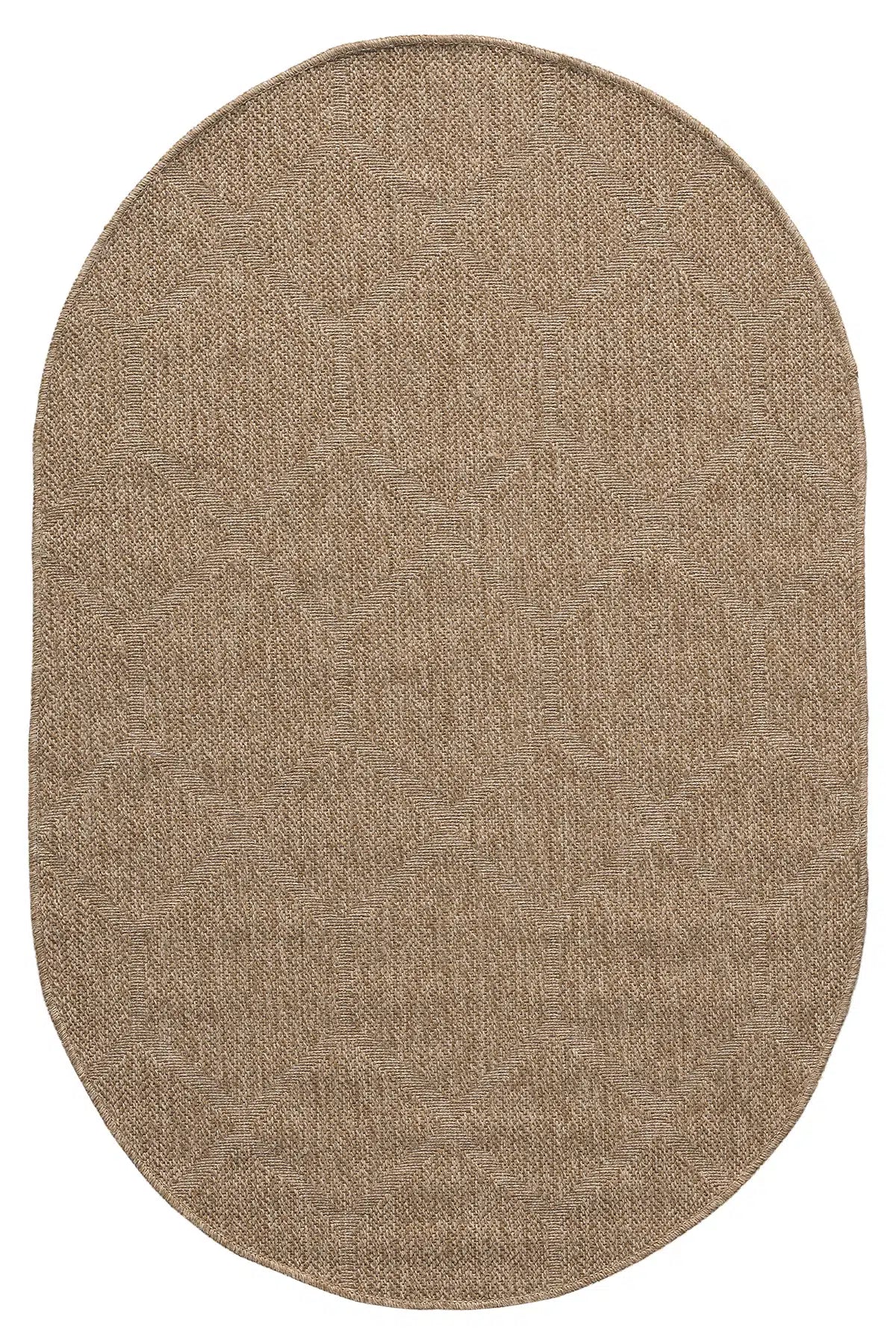 Zev Keten Oval: Köşesiz Zarafet Sunan Özel Kesim Jüt Görünümlü Halı Özel Ölçü ✂