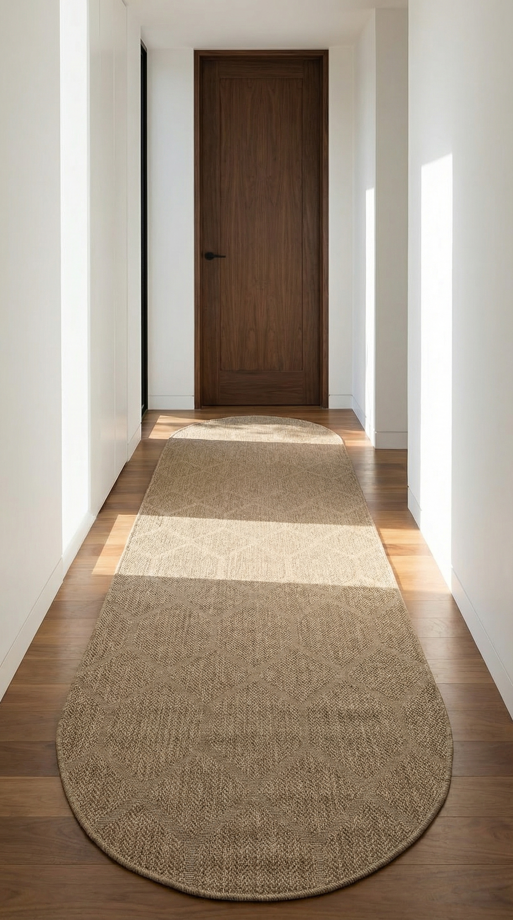 Zev Keten Oval: Köşesiz Zarafet Sunan Özel Kesim Jüt Görünümlü Halı Özel Ölçü ✂