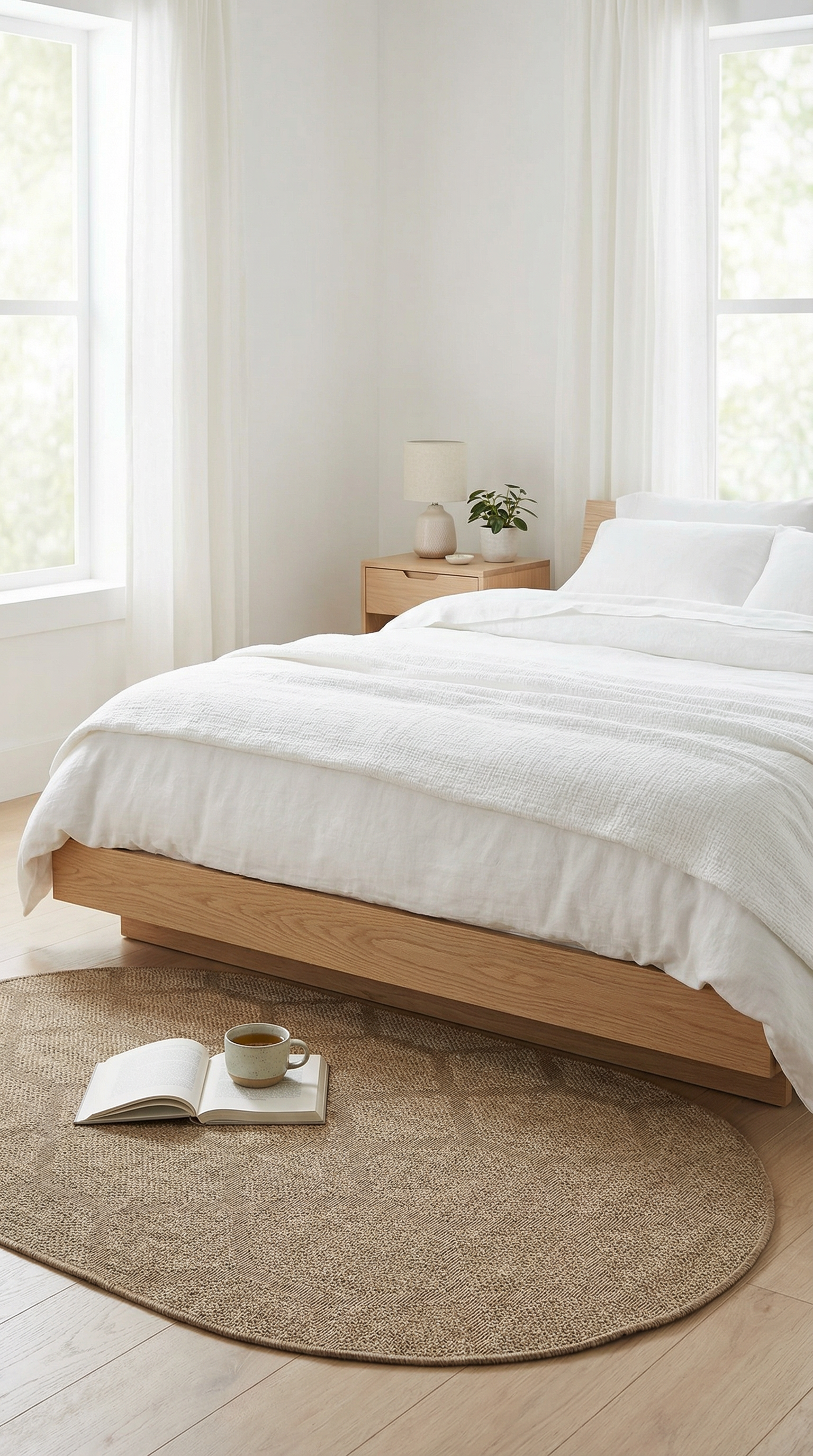 Zev Keten Oval: Köşesiz Zarafet Sunan Özel Kesim Jüt Görünümlü Halı Özel Ölçü ✂