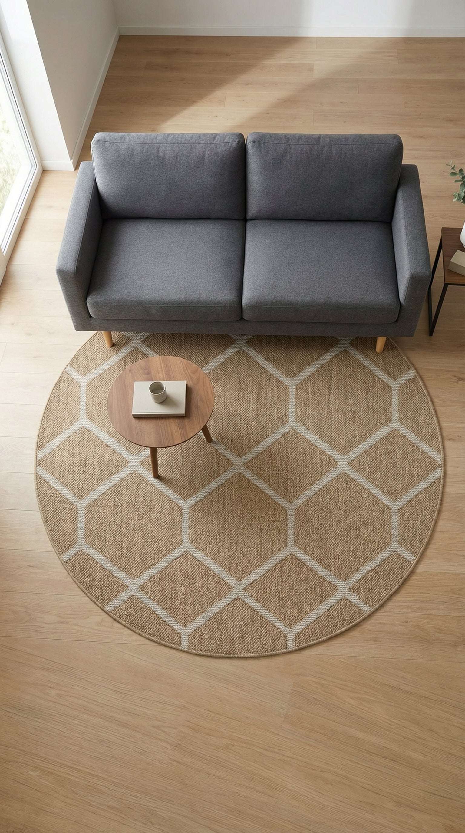 Zev Keten Daire: Köşesiz Şıklık Sunan Kolay Temizlenir Özel Kesim Halı Özel Ölçü ✂