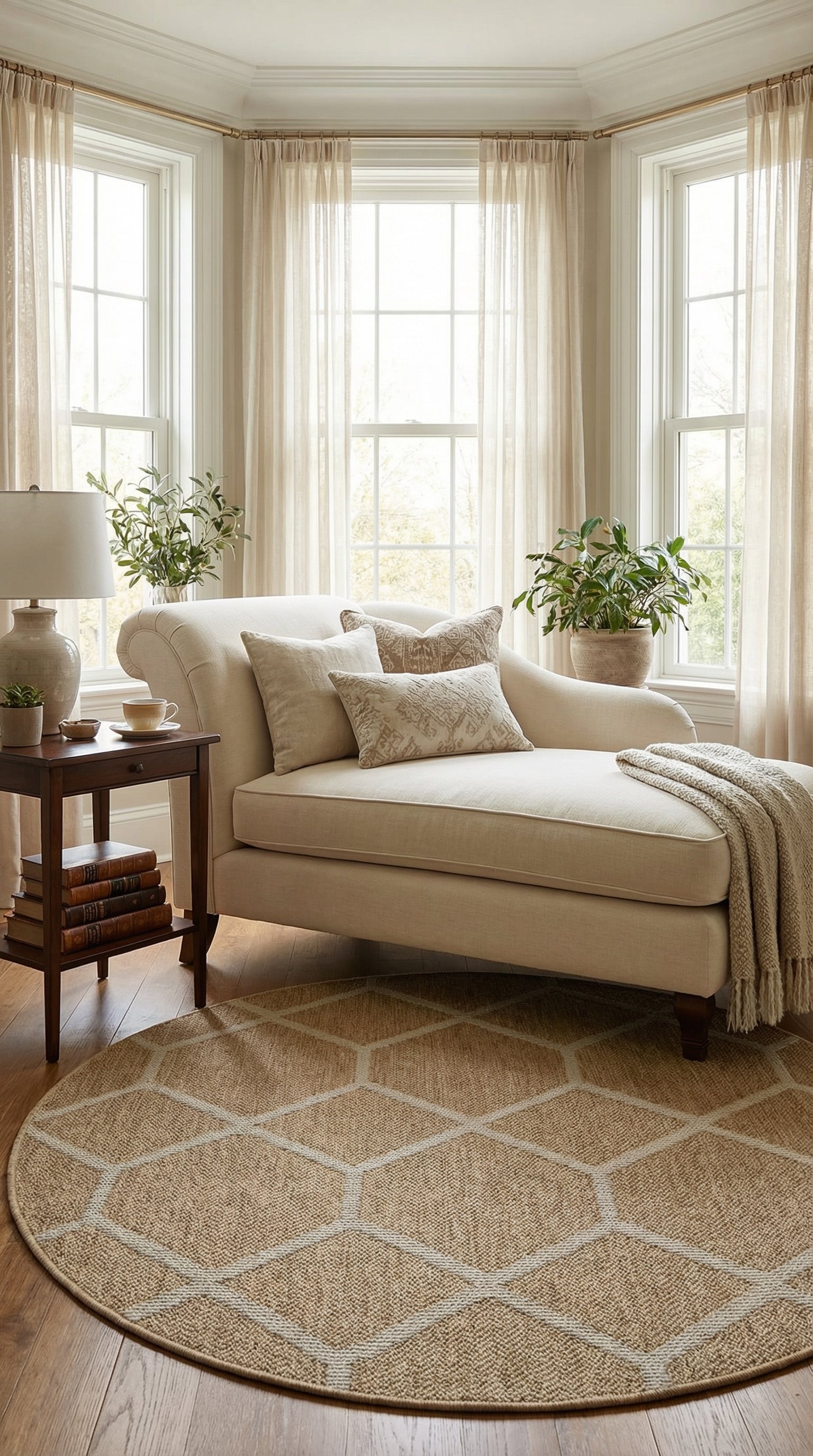 Zev Keten Daire: Köşesiz Şıklık Sunan Kolay Temizlenir Özel Kesim Halı Özel Ölçü ✂