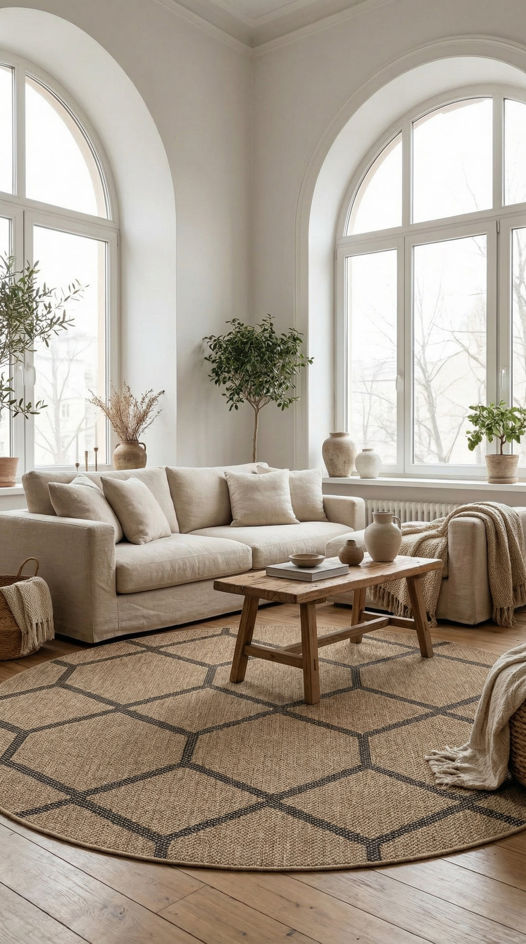 Zev Keten: Çocuk Odası ve Mutfaklar İçin İdeal Yuvarlak Hasır Halı Özel Ölçü ✂