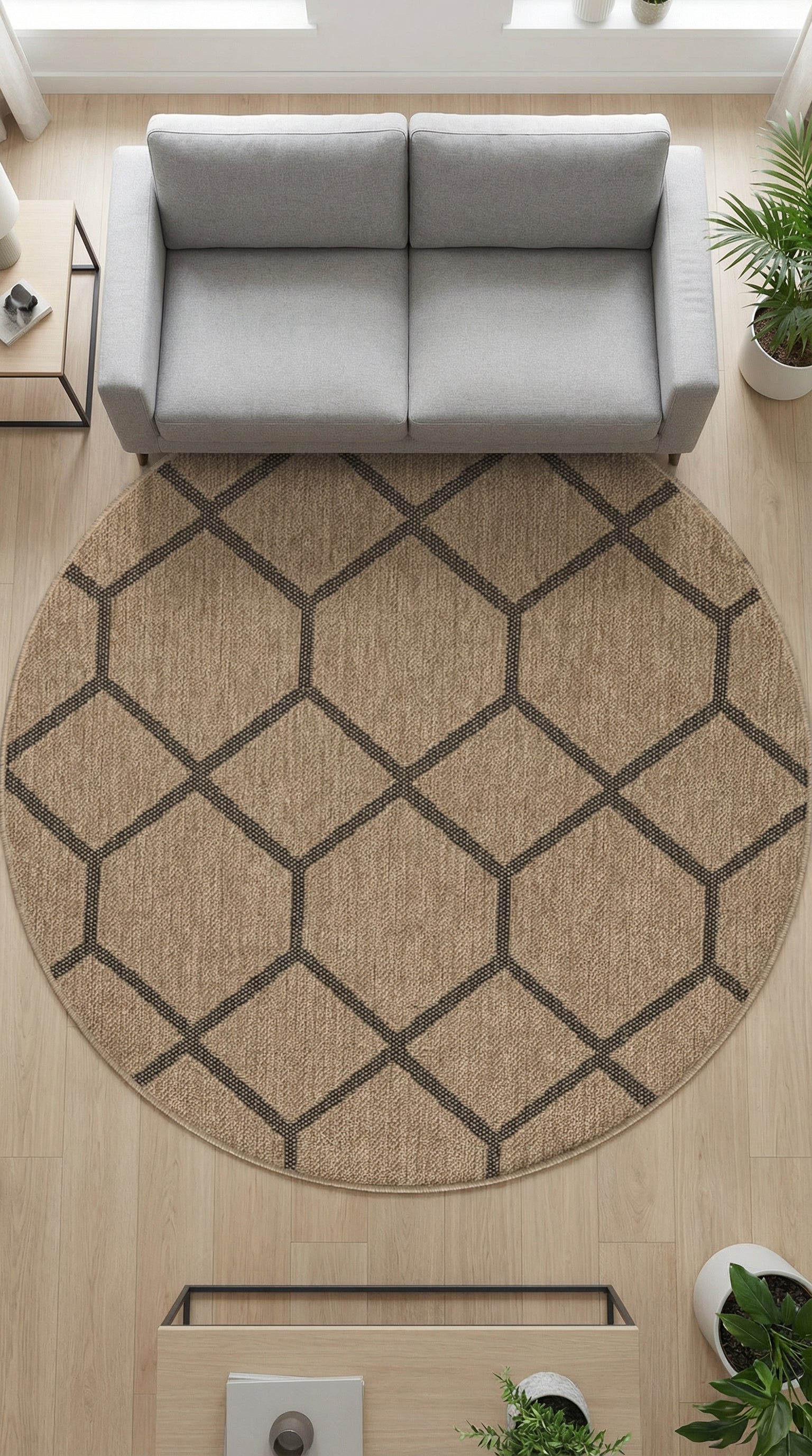 Zev Keten: Çocuk Odası ve Mutfaklar İçin İdeal Yuvarlak Hasır Halı Özel Ölçü ✂