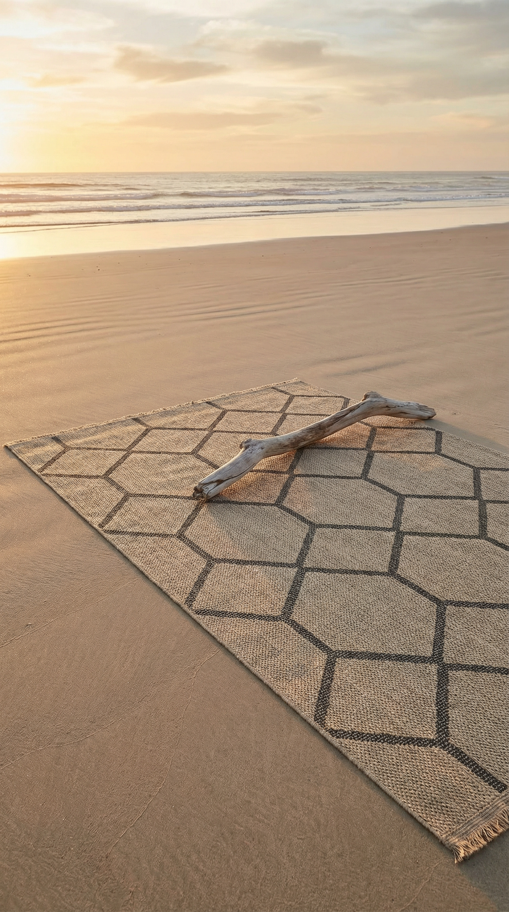 Zev Keten: Nötr Tonlarıyla İskandinav ve Minimalist Dekorasyon Halısı Özel Ölçü ✂