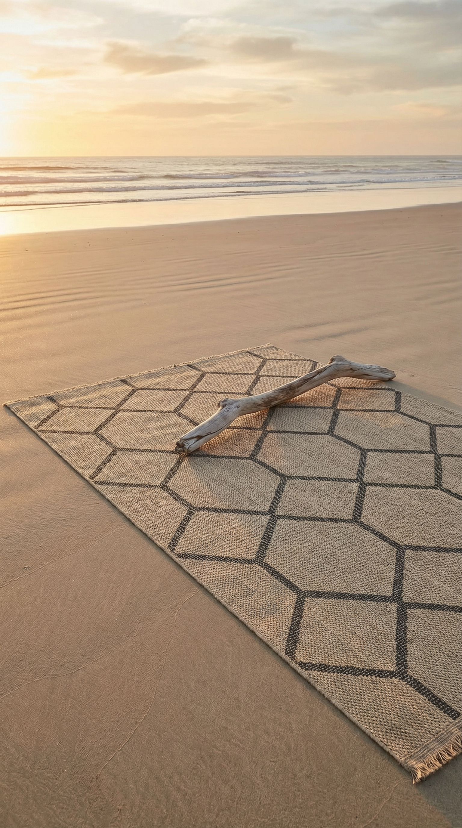 Zev Keten: Nötr Tonlarıyla İskandinav ve Minimalist Dekorasyon Halısı Özel Ölçü ✂