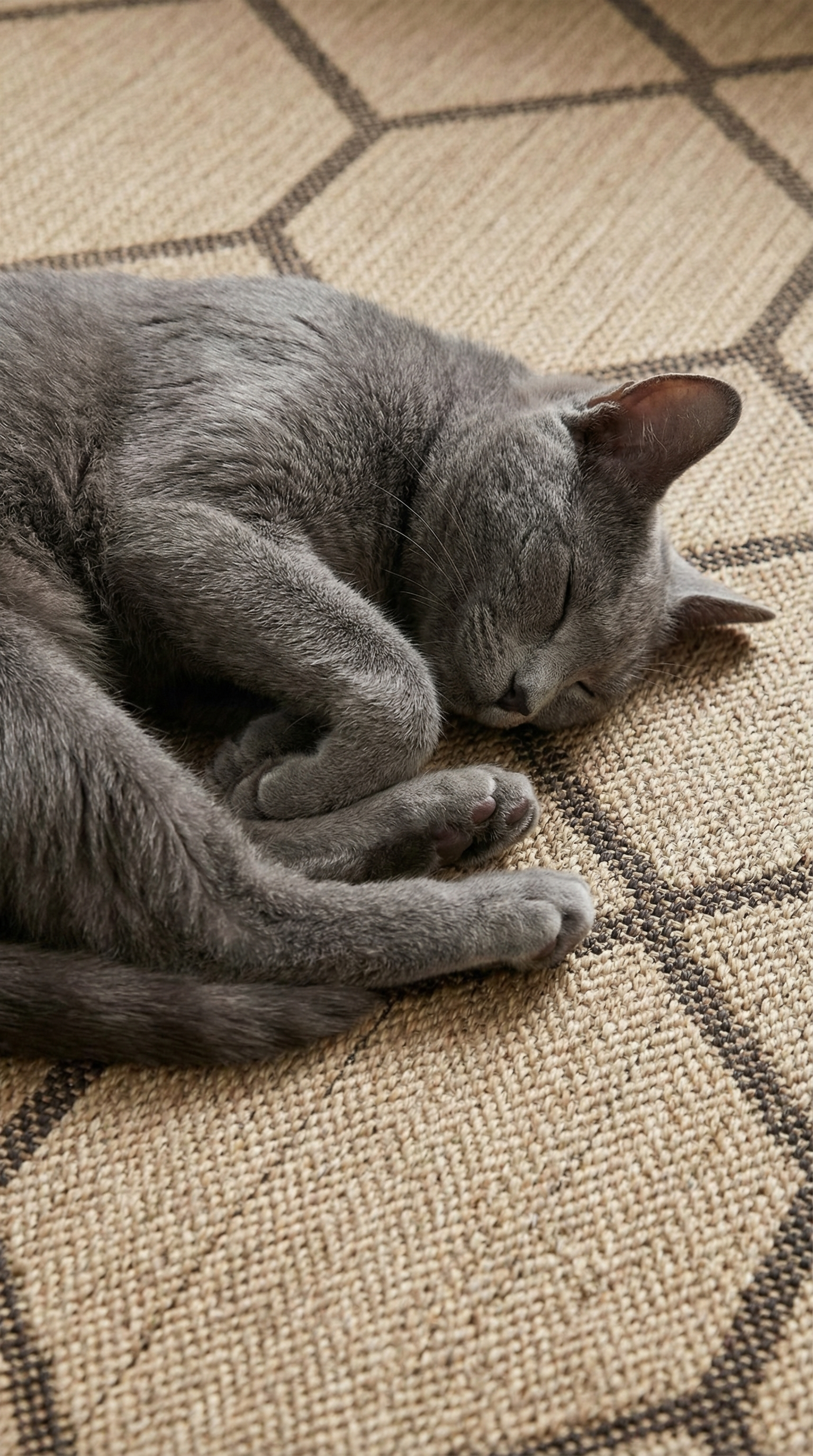 Zev Keten: Nötr Tonlarıyla İskandinav ve Minimalist Dekorasyon Halısı Özel Ölçü ✂