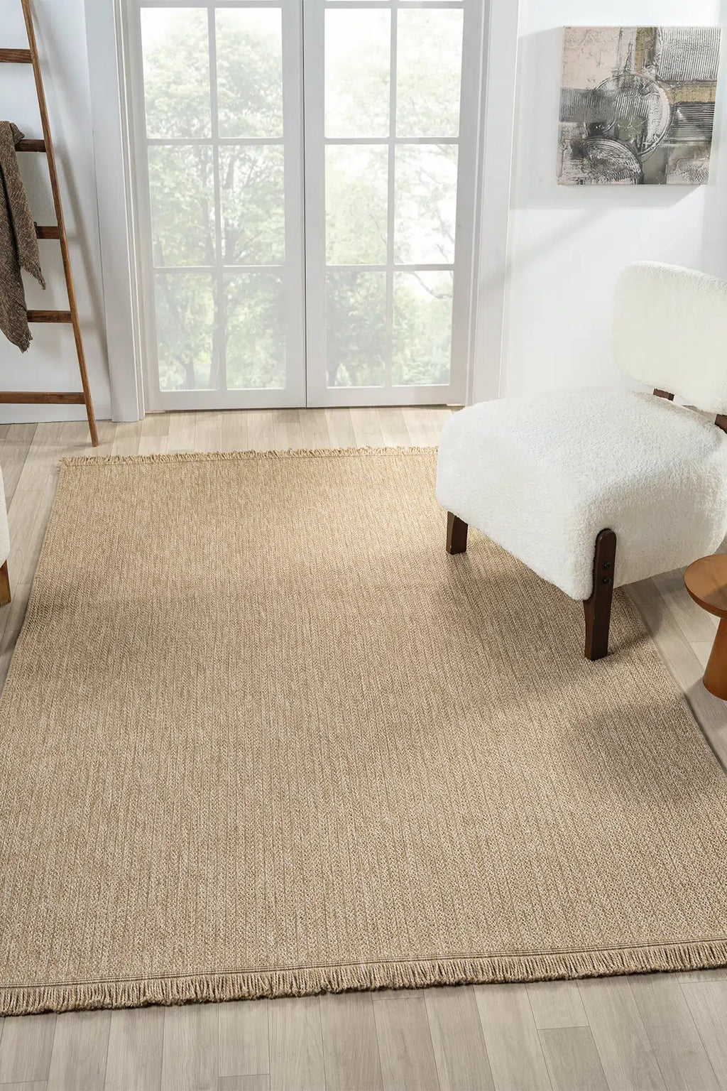 Zev Keten: 400 cm Genişliğe Kadar Özel Kesim Jüt Görünümlü Halı Özel Ölçü ✂