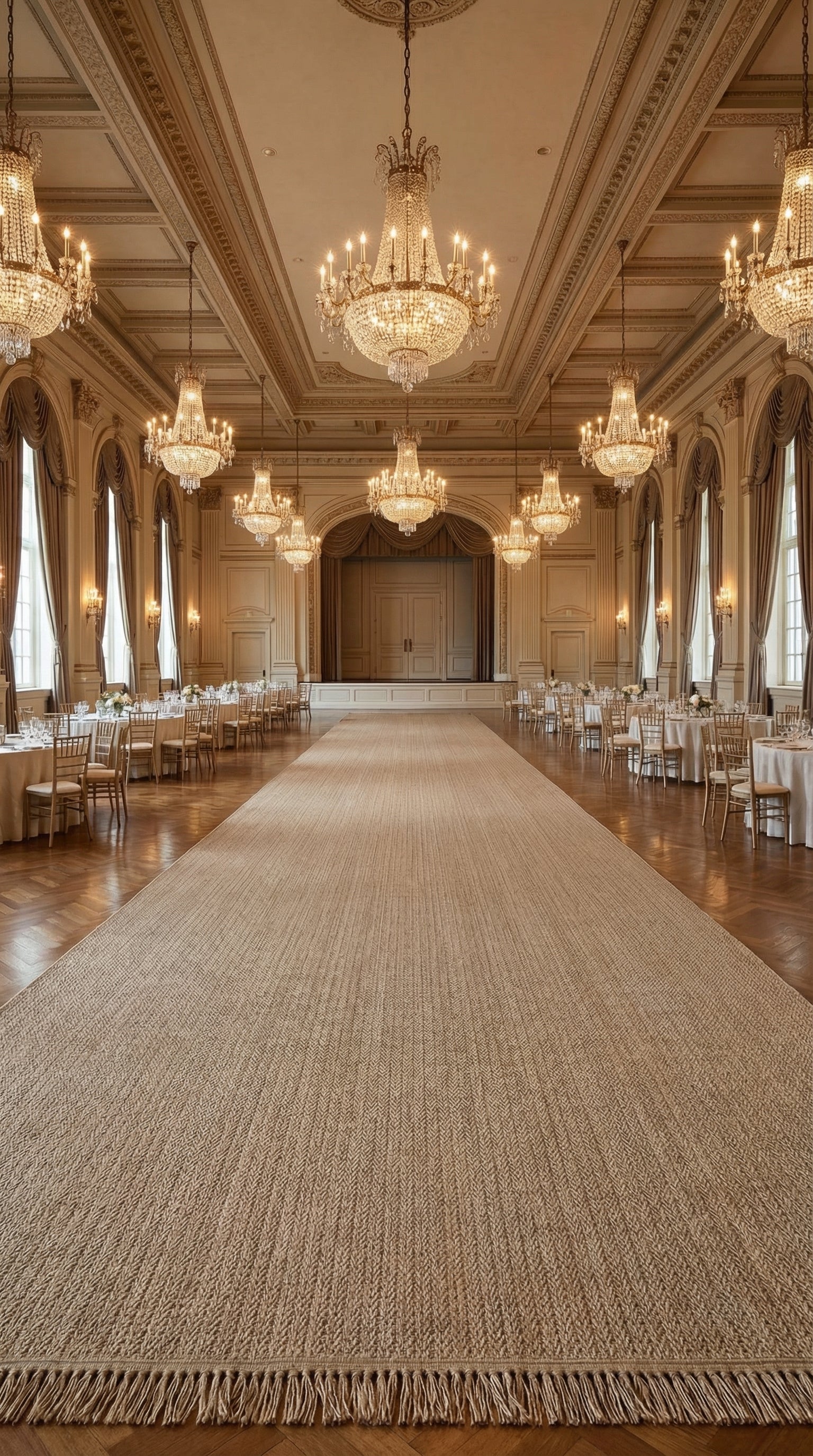 Zev Keten: 400 cm Genişliğe Kadar Özel Kesim Jüt Görünümlü Halı Özel Ölçü ✂