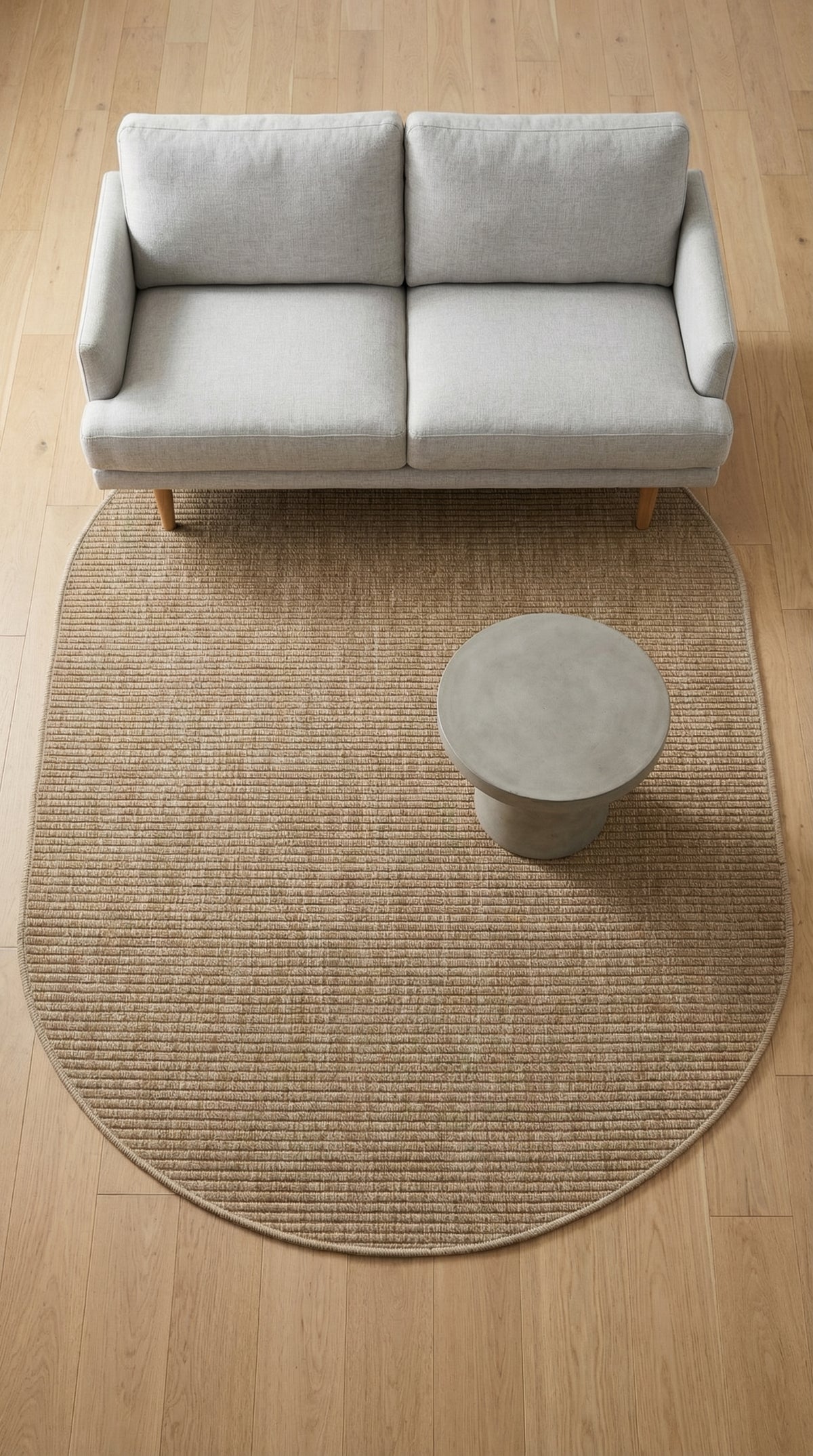 Zev Keten: Kişiye Özel Ölçüde  Oval Kesim Hasır Görünümlü Halı Özel Ölçü ✂