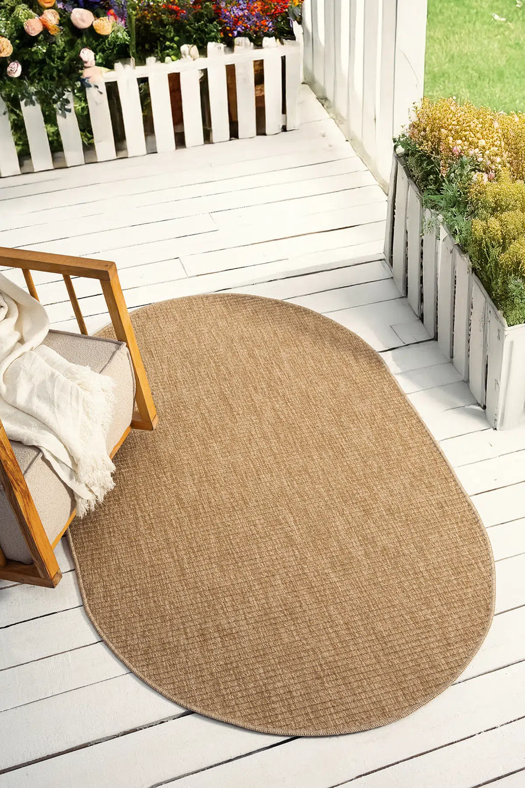 Zev Keten: Kişiye Özel Ölçüde  Oval Kesim Hasır Görünümlü Halı Özel Ölçü ✂