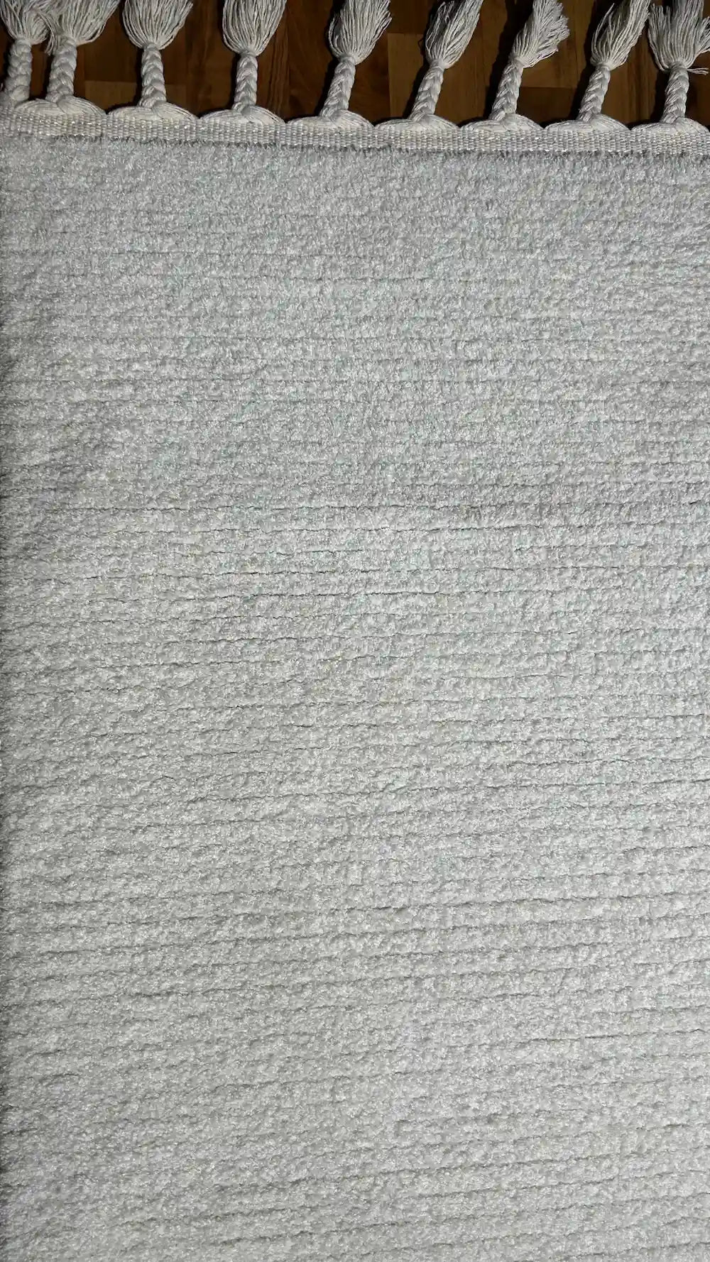 Zev Halı Prime PR019 Krem Düz Sade Mikrofiber Püsküllü Yumuşak Halı 160x230