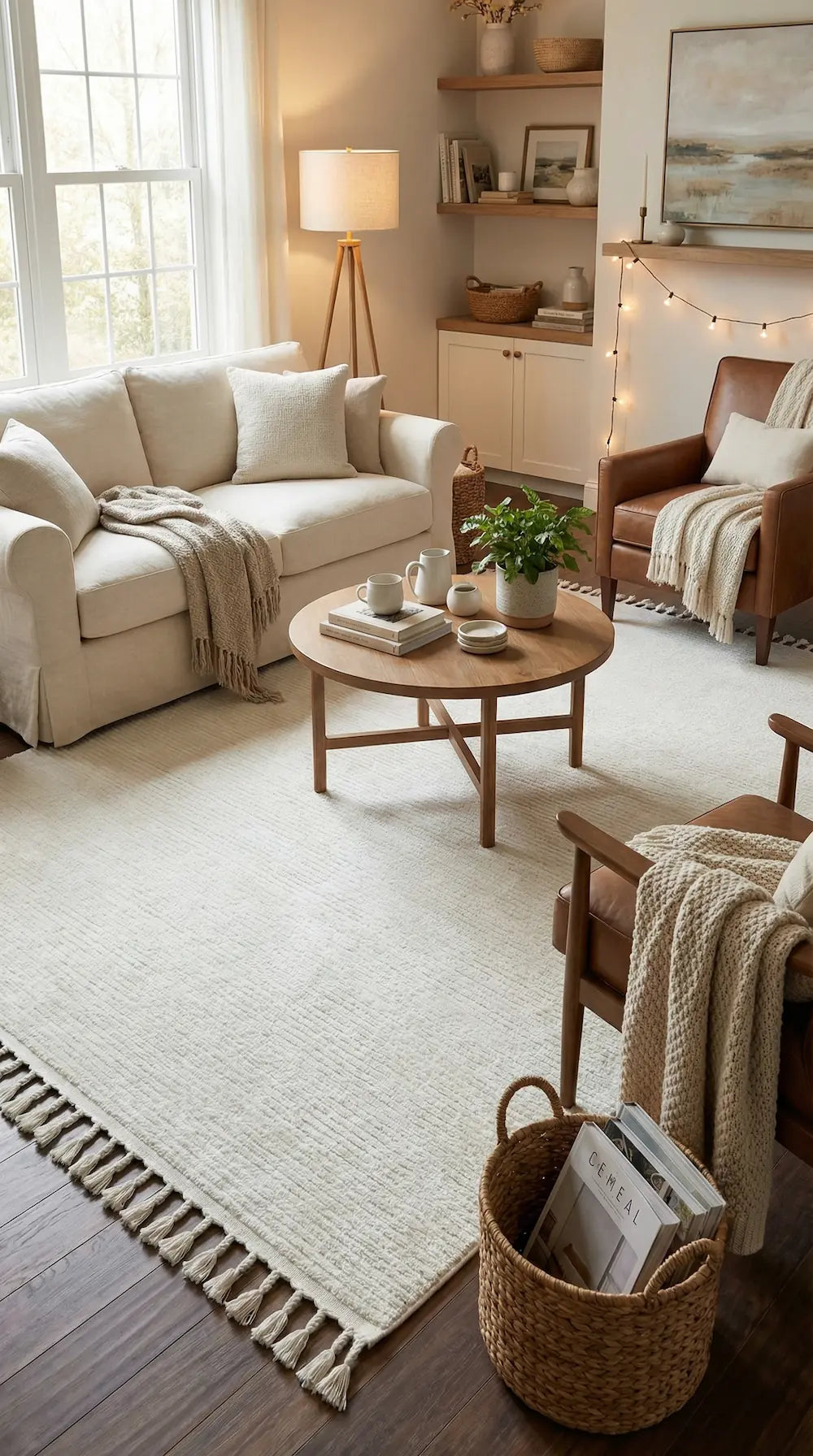 Zev Halı Prime PR019 Krem Düz Sade Mikrofiber Püsküllü Yumuşak Halı 160x230