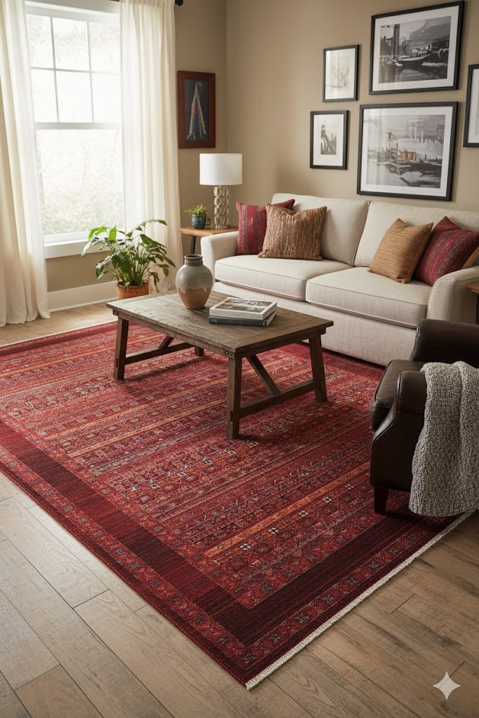 Zev Halı Asır Bordo Afgan Tarzı  Halı