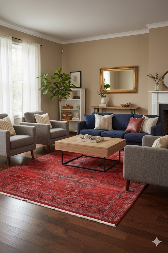 Zev Halı Asır Bordo Afgan Tarzı  Halı AS5