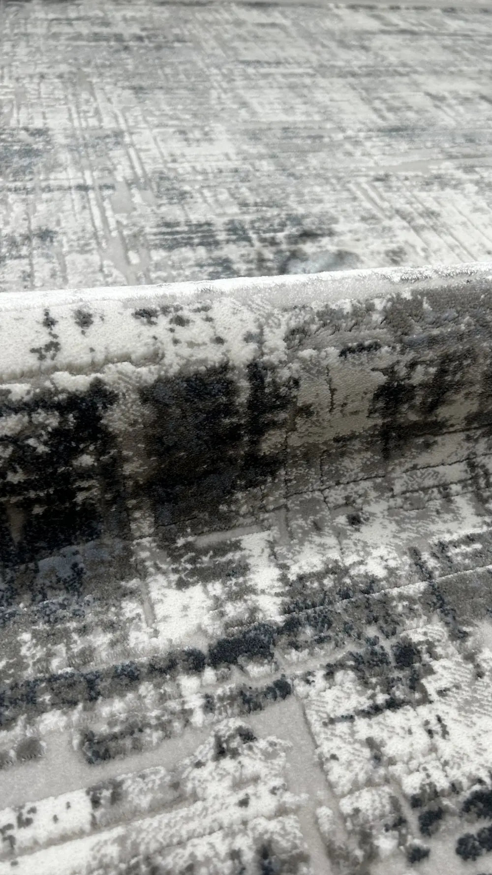 Zev Vogui Gri Mavi Endüstriyel Eskitme Modern Salon Halısı VG047 145x230