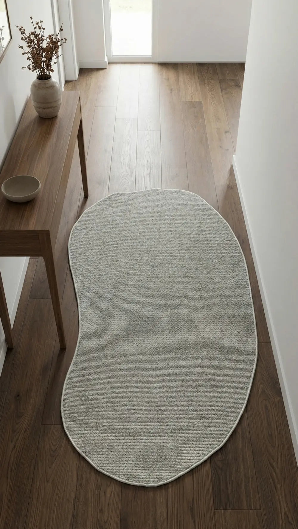 Zev Halı Asimetrik Serisi Gri Yün Pamuk Amorf Kilim 100x160 Gri