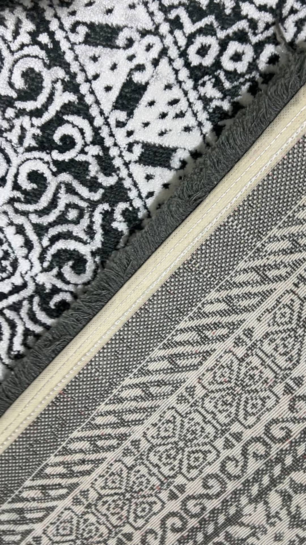 Zev Dark Serisi Zümrüt Siyahı Etnik Monokrom Triko Akrilik Salon Yatak Odası Halısı- %60 Fırsat Outlet st020  160x230