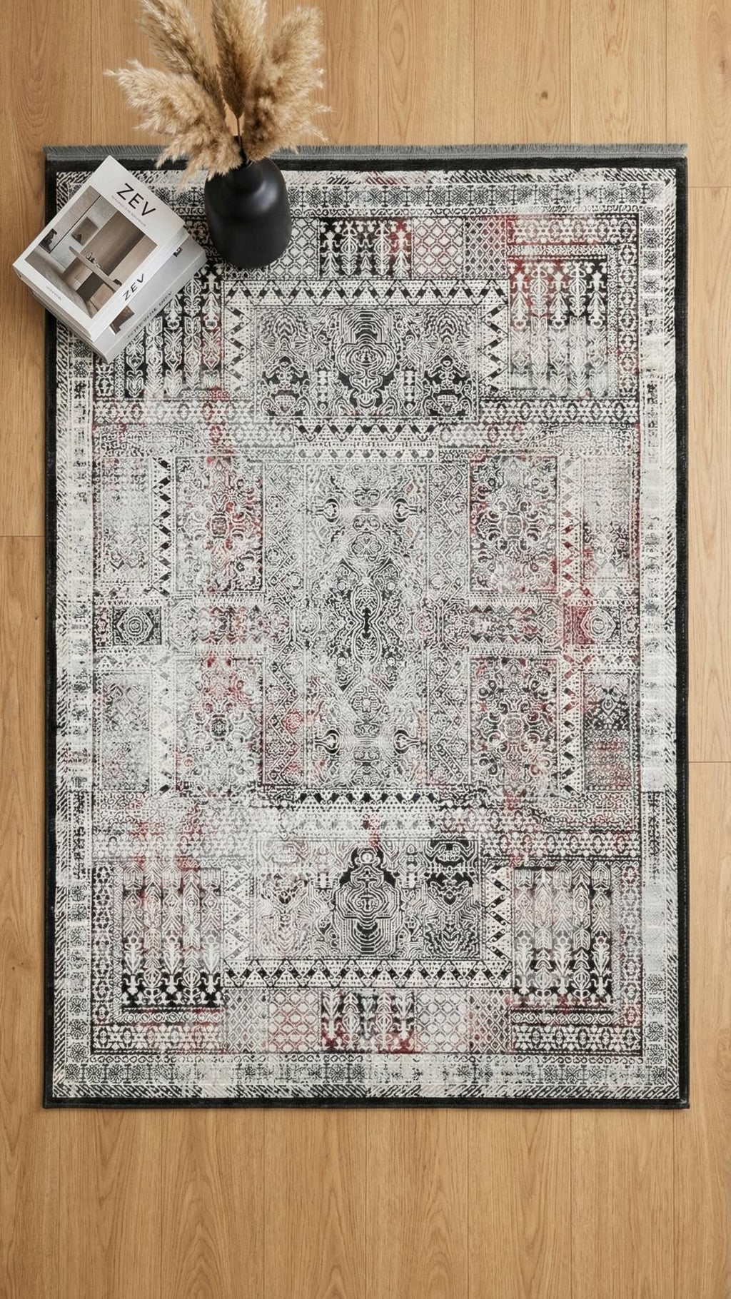 سجادة غرفة معيشة وغرفة نوم من سلسلة زيف دارك الفنية الخطية باللون الأسود الزمردي الأكريليكي - خصم 60% في منفذ البيع st019 160x230