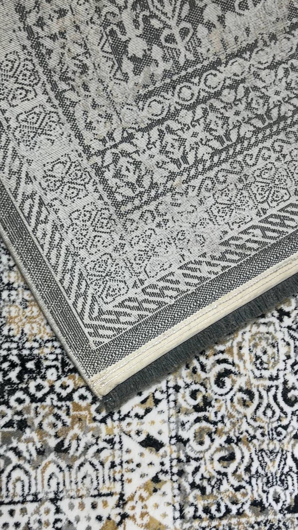 Zev Halı Dark Serisi Zümrüt Siyahı Sarı Etnik Damask Triko Akrilik Salon Yatak Odası Halısı- %60 Fırsat Outlet st023 160x230 | Modern Halı | Zev Halı