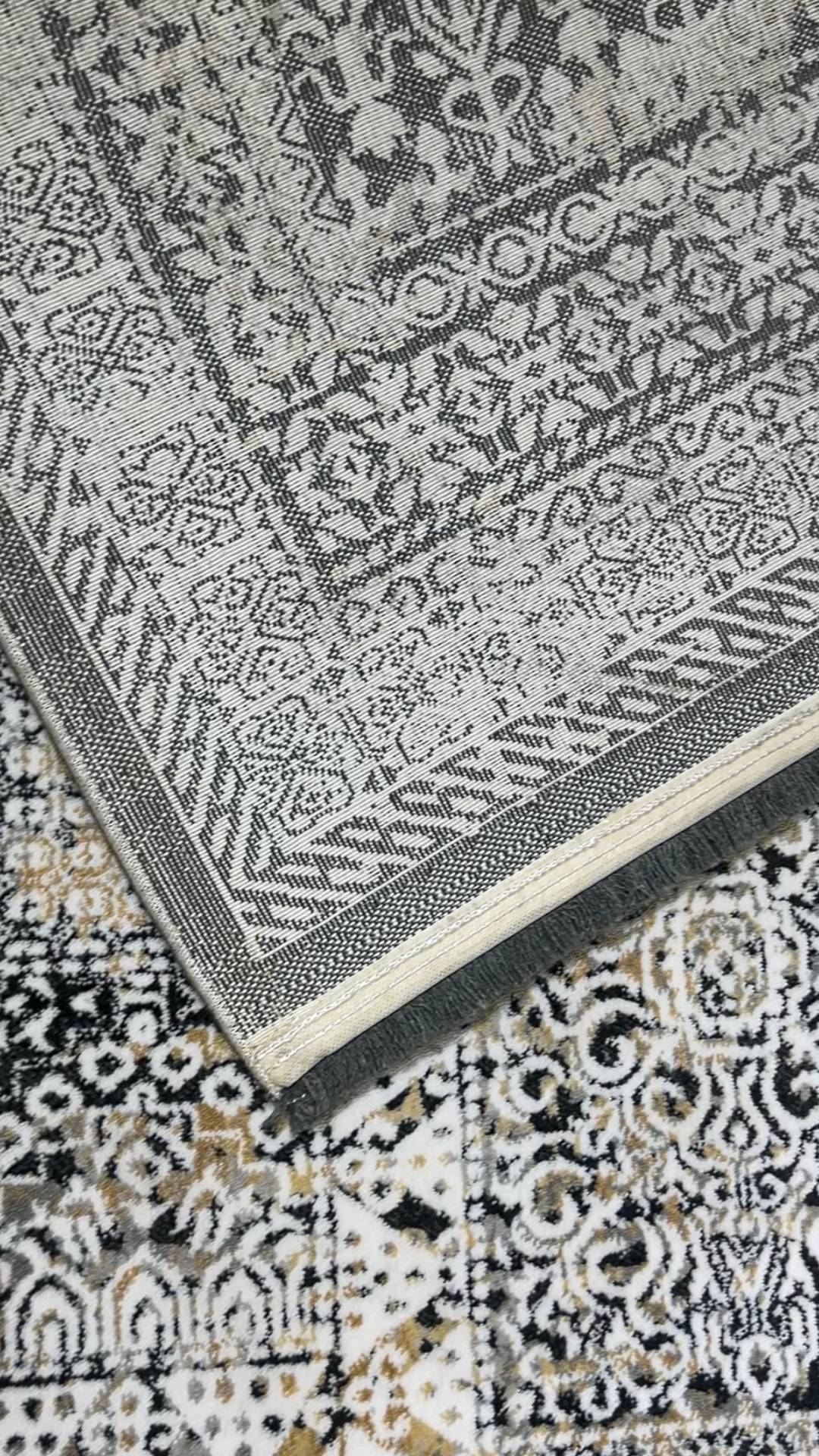 Zev Halı Dark Serisi Zümrüt Siyahı Sarı Etnik Damask Triko Akrilik Salon Yatak Odası Halısı- %60 Fırsat Outlet st023 160x230 | Modern Halı | Zev Halı