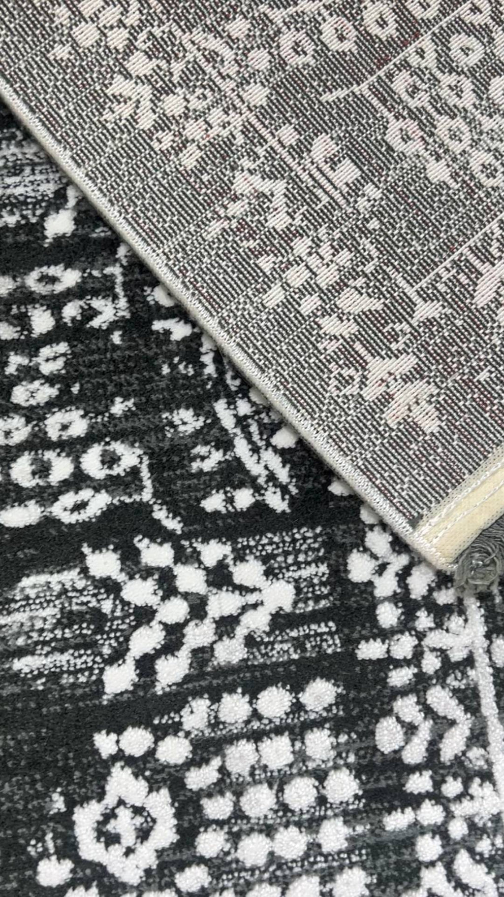 Zev Dark Serisi Zümrüt Siyahı Etnik Damask Triko Akrilik Salon Yatak Odası Halısı- %60 Fırsat Outlet st021  160x230