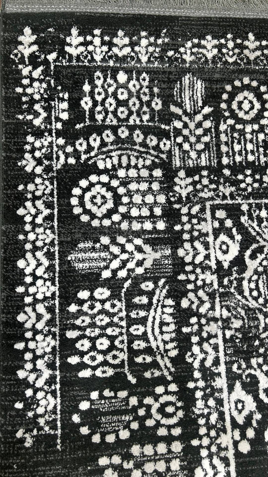 Zev Dark Serisi Zümrüt Siyahı Etnik Damask Triko Akrilik Salon Yatak Odası Halısı- %60 Fırsat Outlet st021  160x230