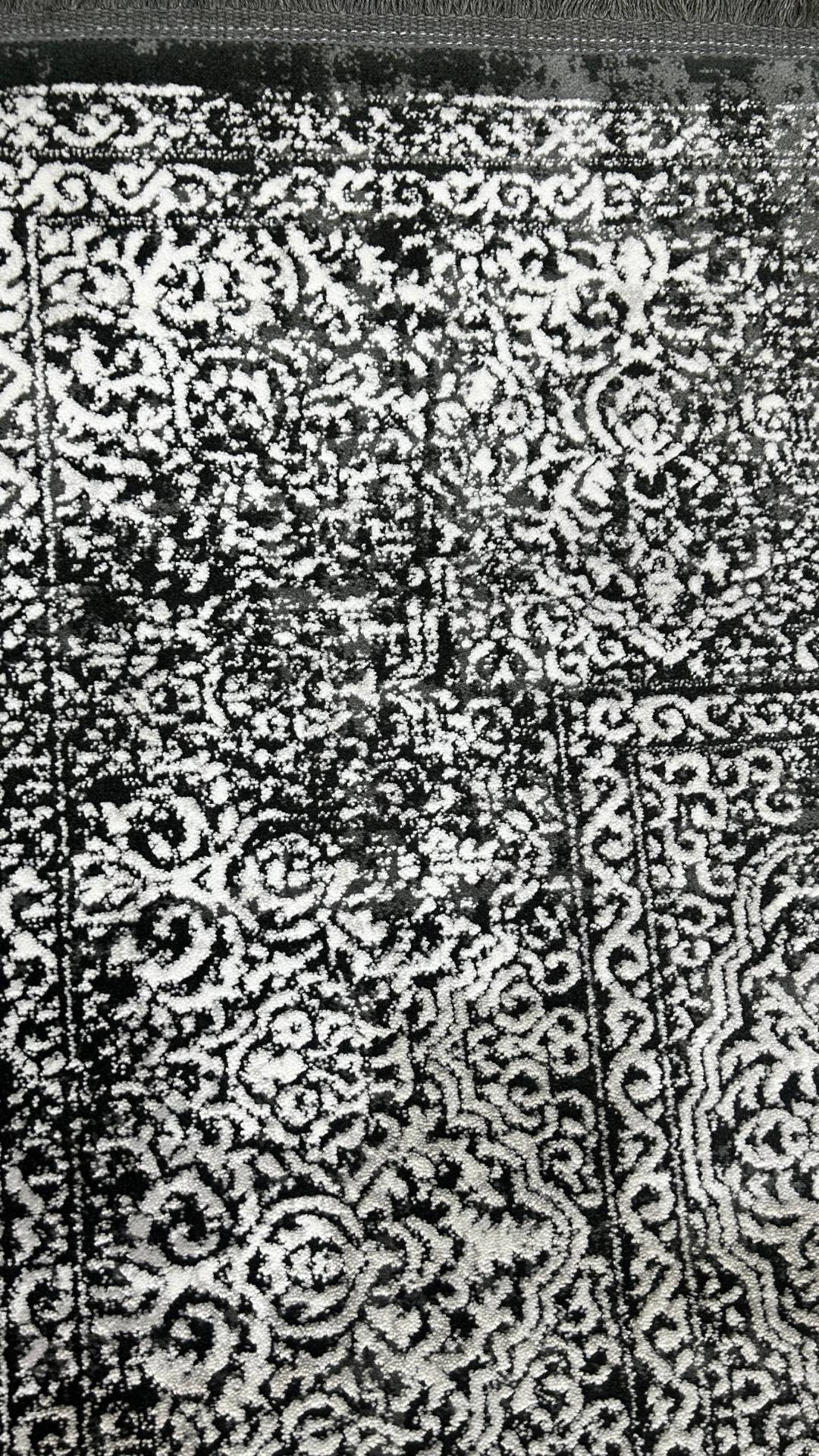 Zev Dark Serisi Zümrüt Siyahı Madalyonlu Triko Akrilik Salon Misafir Odası Halısı- %60 Fırsat Outlet st026  160x230