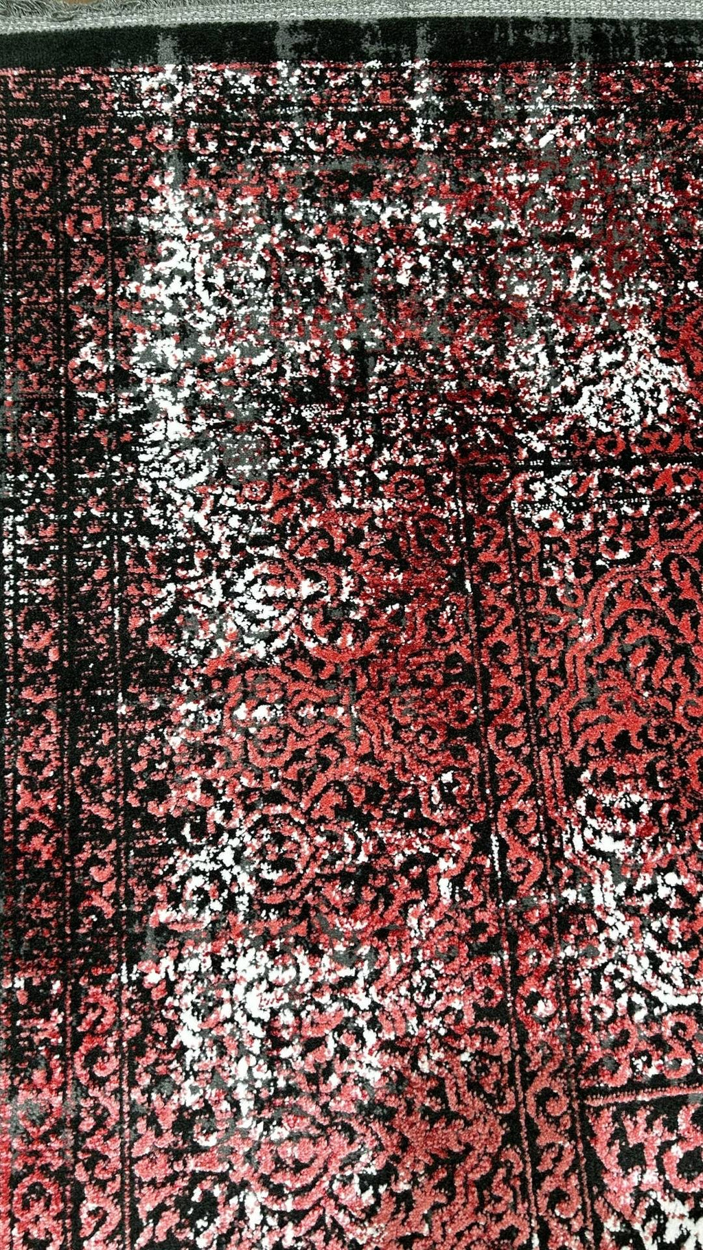 سجادة زيف دارك سيريز: سجادة أكريليك بنقشة مركزية باللون الأسود الزمردي - خصم 60% على سجادة غرفة المعيشة والمطبخ st018 مقاس 160x230