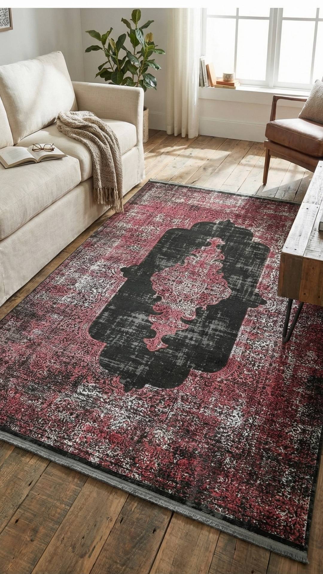 Zev Dark Serisi:Zümrüt Siyahı Göbekli Triko Akrilik Halı - %60 İndirim Salon Mutfak Halısı st018 160x230