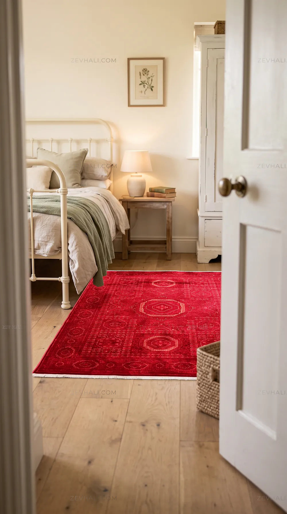 سجادة زيف حياكة كثيفة أفغانية بورغندي | سجادة صالون عالية الجودة لا تحتفظ بالغبار