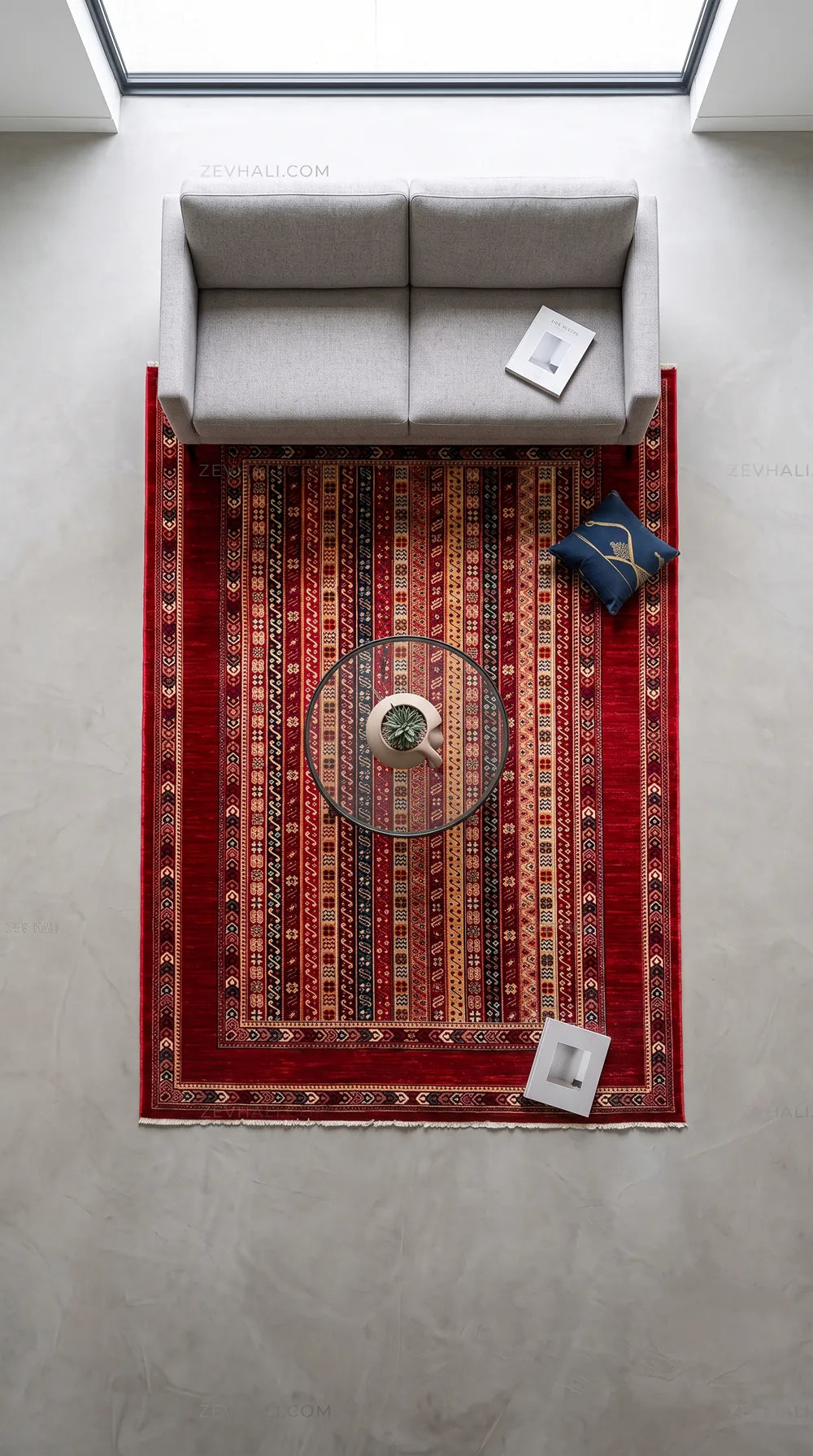 Zev Halı Afghan Vintage Multi Renkli Çizgili Eklektik Dokuma Halı AFG02