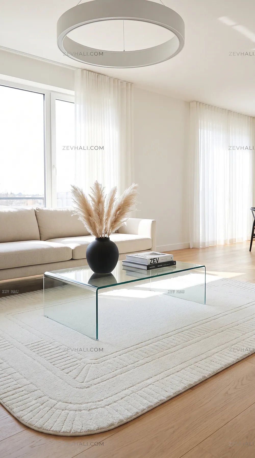 Zev Halı Asimetrik Amorf Krem Aydınlık Dokulu Modern Lüks Halı AST19 | Asimetrik Amorf Halı | Zev Halı