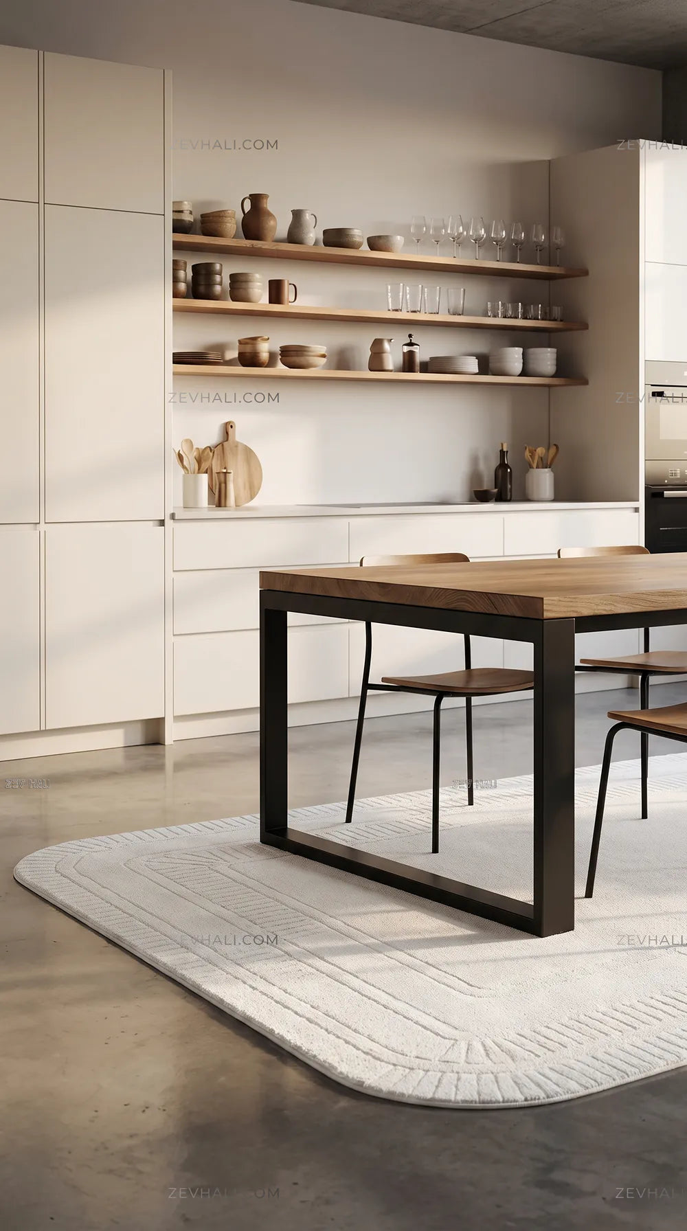 Zev Halı Asimetrik Amorf Krem Aydınlık Dokulu Modern Lüks Halı AST19 | Asimetrik Amorf Halı | Zev Halı