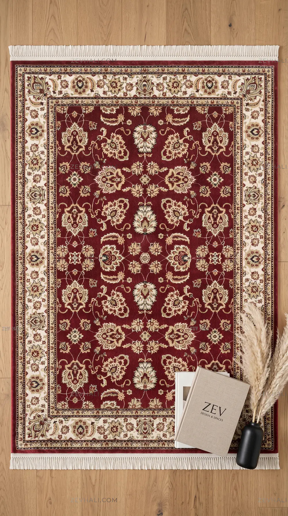 Zev Halı Asitane Bordo Klasik Sultani Dokuma Taban Tozumaz Halı AST03 | Klasik Halı | Zev Halı
