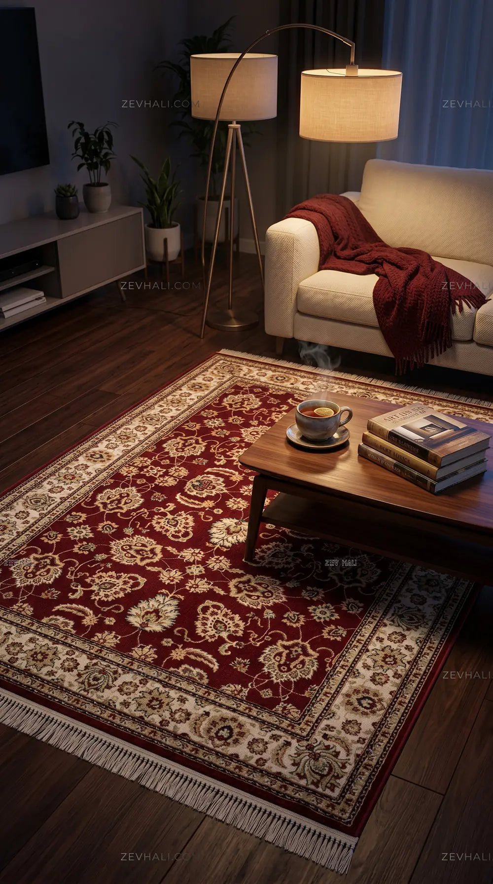 Zev Halı Asitane Bordo Klasik Sultani Dokuma Taban Tozumaz Halı AST03 | Klasik Halı | Zev Halı