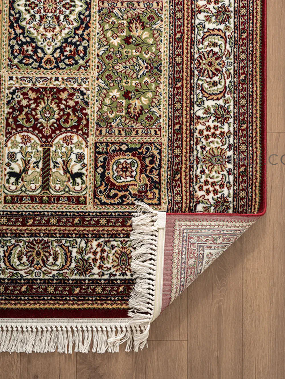 Zev Halı Asitane Bordo Etnik Afgan Desenli Vintage Salon Halısı AST07