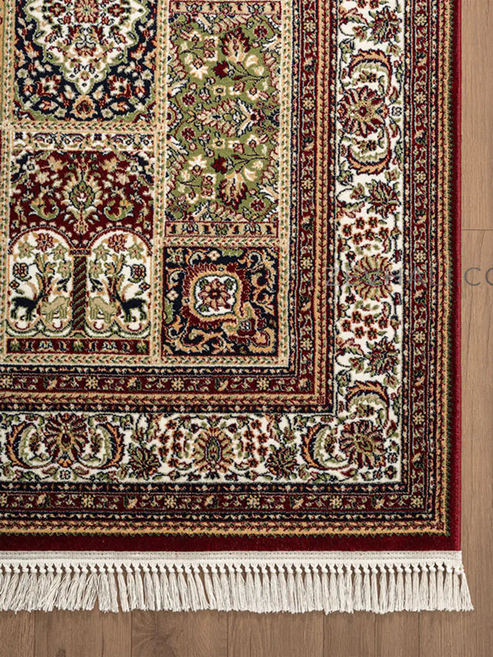 Zev Halı Asitane Bordo Etnik Afgan Desenli Vintage Salon Halısı AST07