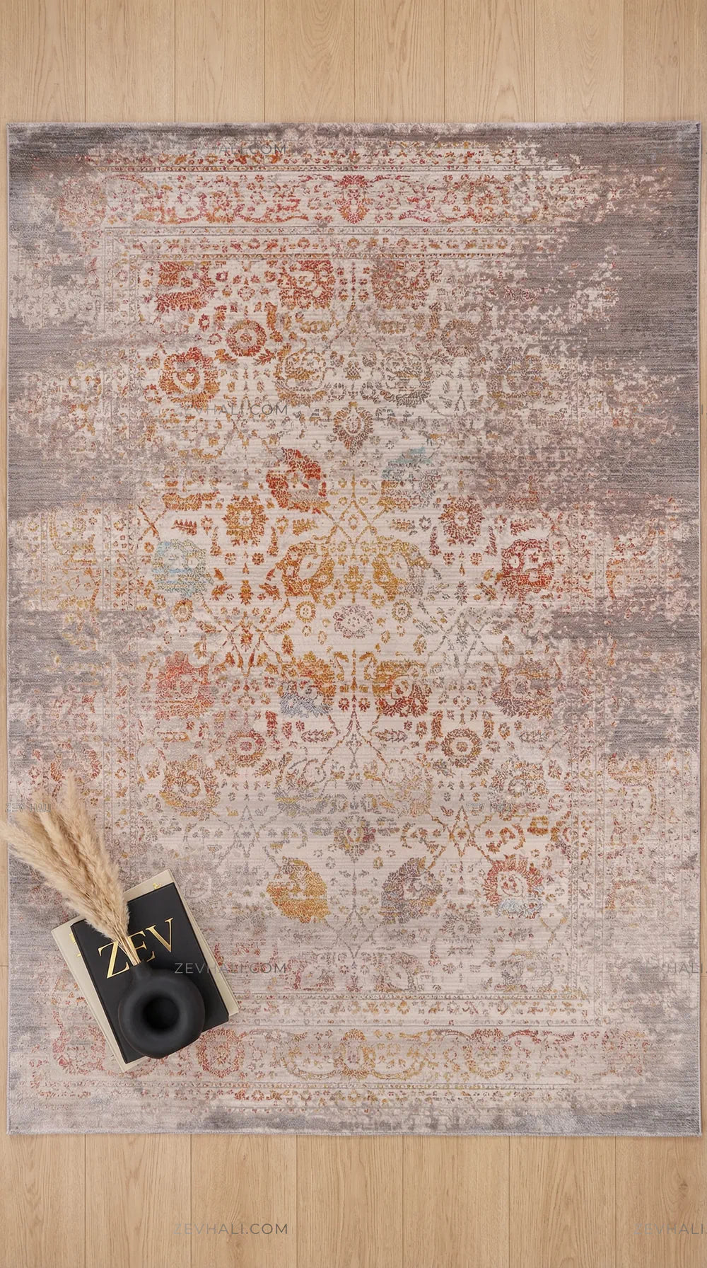 Zev Halı Aura Vizon Bej Eskitme Vintage Halı And006 | Etnik Halılar | Zev Halı