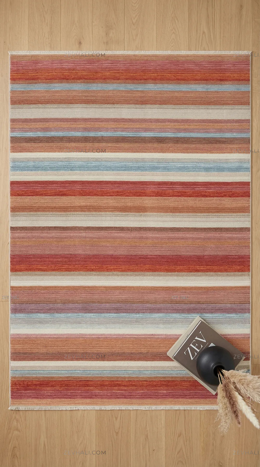 Zev Halı Aura Çok Renkli Çizgili Modern Salon Mutfak Halısı And008 | Etnik Halılar | Zev Halı