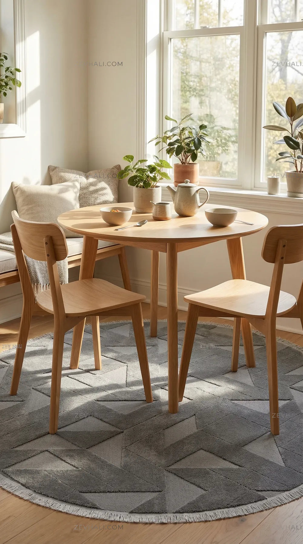 Zev Halı Babil Antrasit Yumuşak Modern Tek Renk Yuvarlak Halı Ba15 | Microfiber Halı | Zev Halı