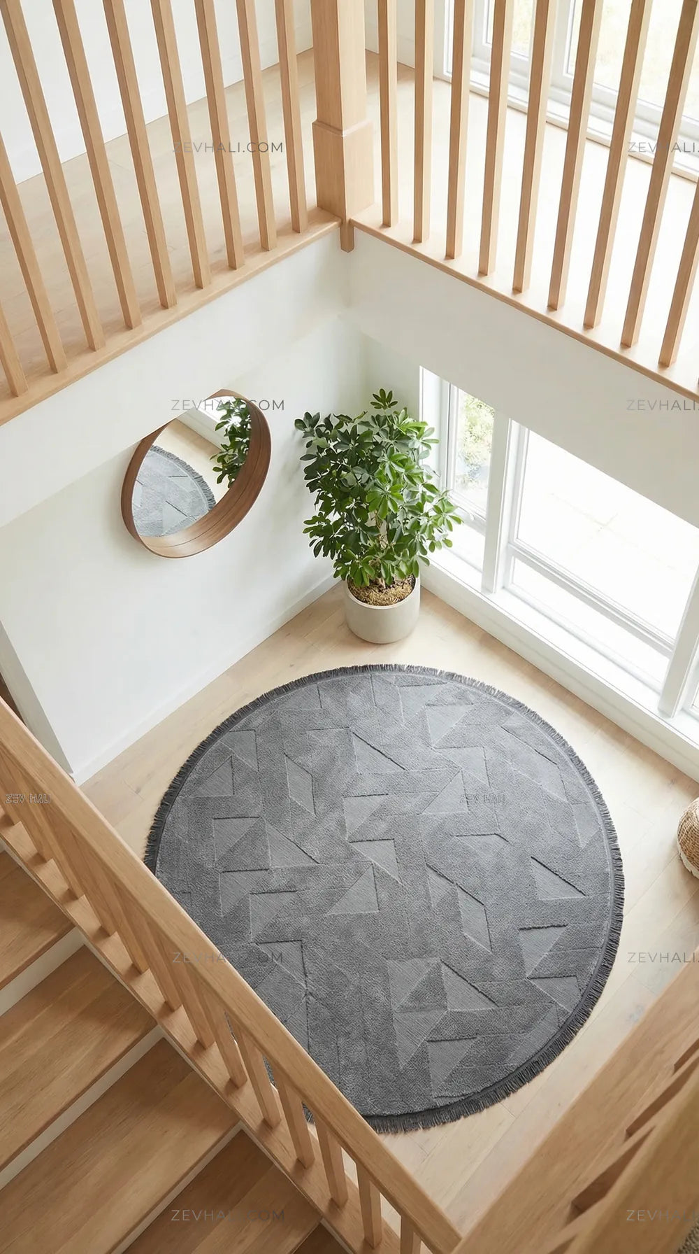 Zev Halı Babil Antrasit Yumuşak Modern Tek Renk Yuvarlak Halı Ba15 | Microfiber Halı | Zev Halı