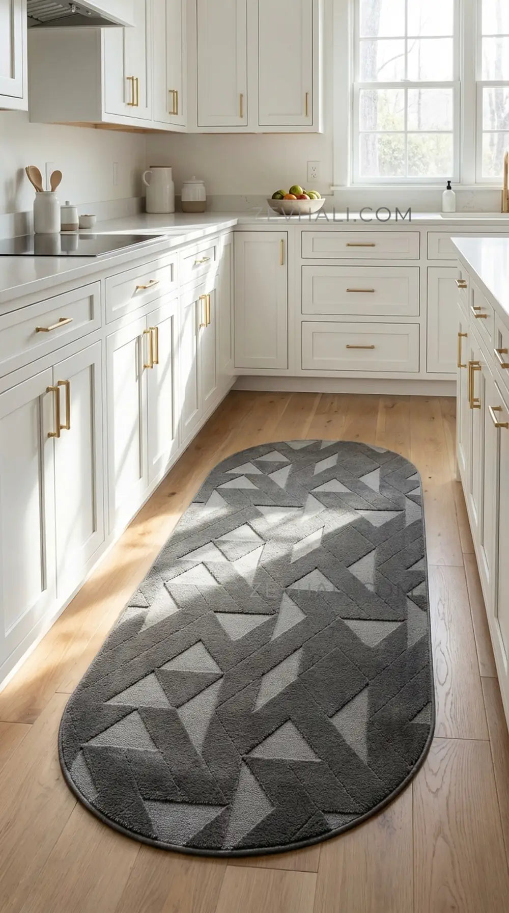 Zev Halı Babil Antrasit Microfiber Ekstra Yumuşak Oval Halı Özel Ölçü Ba24 | Microfiber Halı | Zev Halı