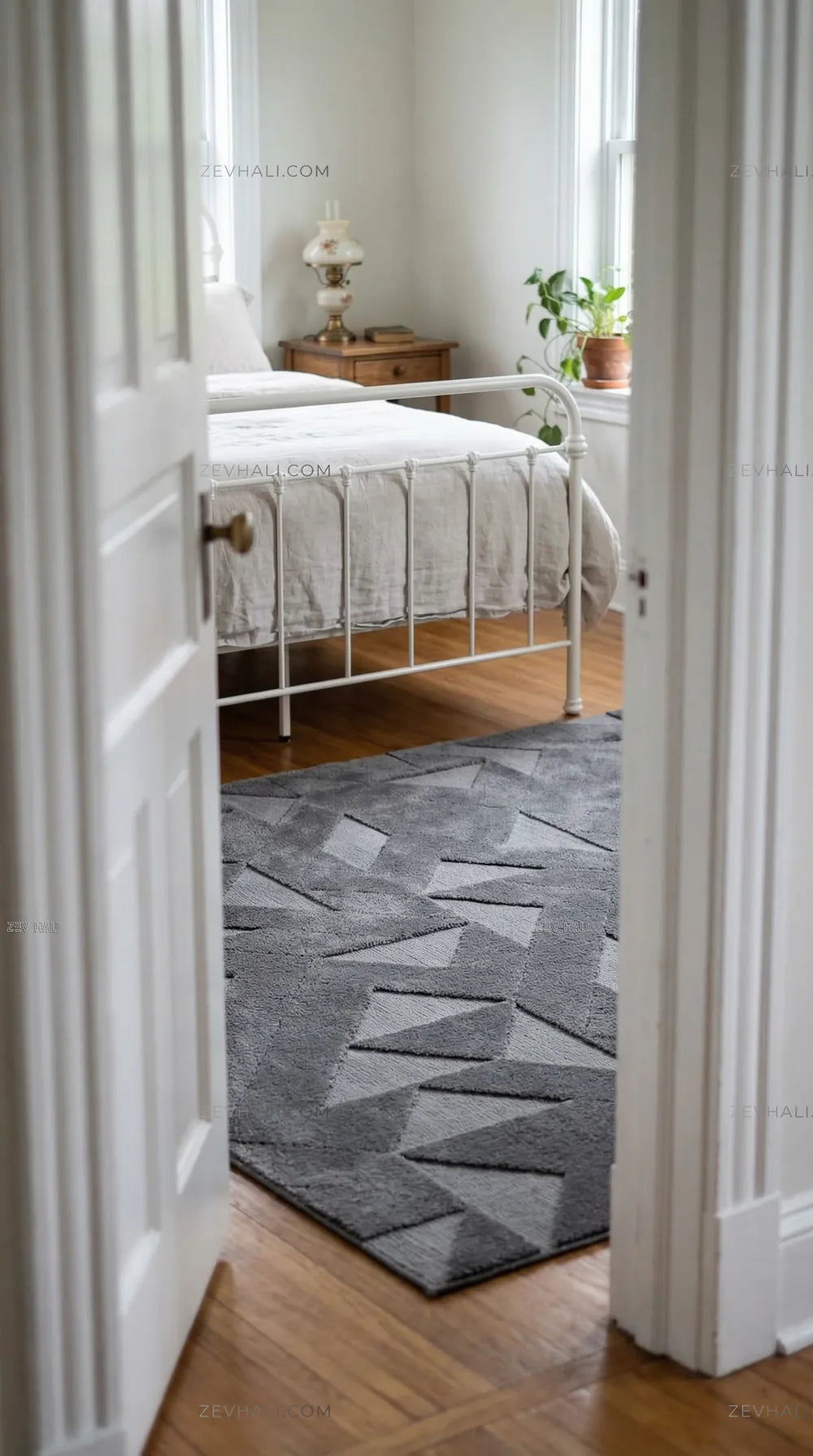 Zev Halı Babil Antrasit Yumuşak Mutfak Salon Halısı Özel Ölçü Ba06 | Microfiber Halı | Zev Halı