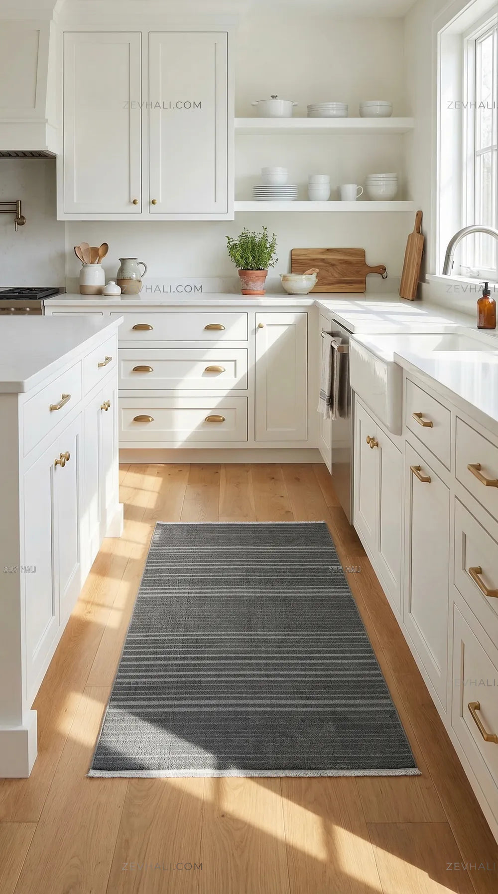 Zev Halı Babil Antrasit Kendinden Çizgili | Yumuşak & Microfiber Halı Özel Ölçü Ba02 | Microfiber Halı | Zev Halı